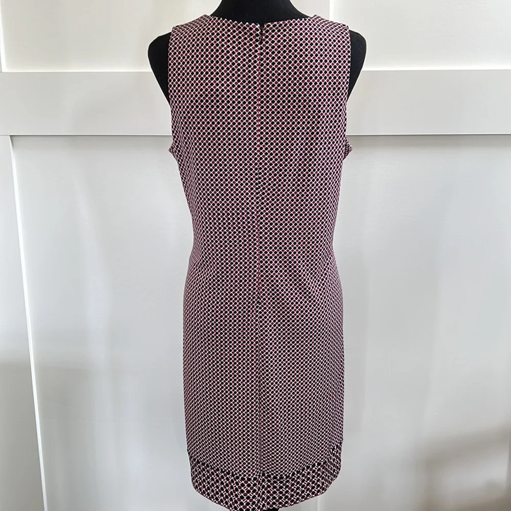 Michael Kors Tile Dot Sleeveless Border Dress Bone/Garnet - Picture 8 of 9